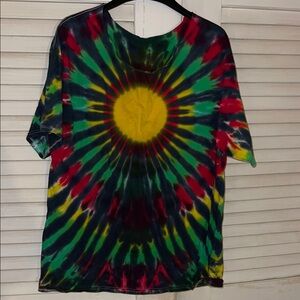 Yellow and Red Oversized Short Sleeve Tee